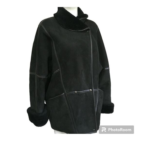 Mac Douglas Paris Vintage 100% Sheepskin Leather Sherpa Heavy Jacket Coat 10 - Picture 1 of 8